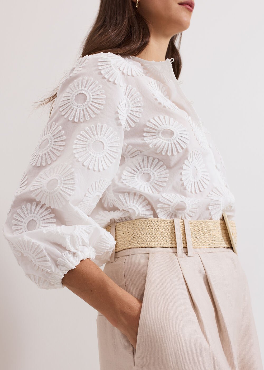 Daisy Poplin Blouse Ivory