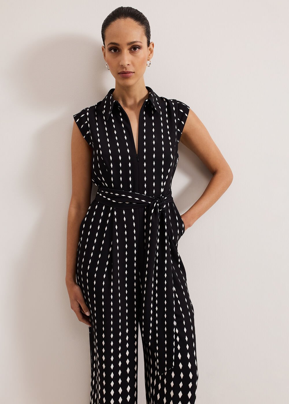 Delina Geo Jumpsuit Black