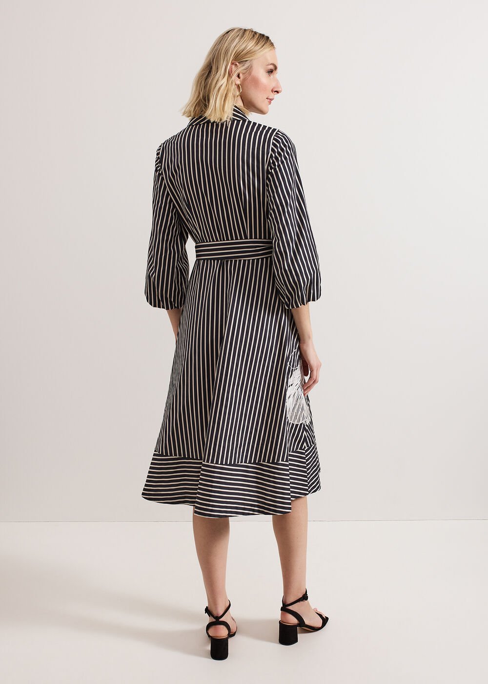 Corina Stripe Dress Black