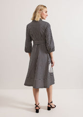 Corina Stripe Dress Black