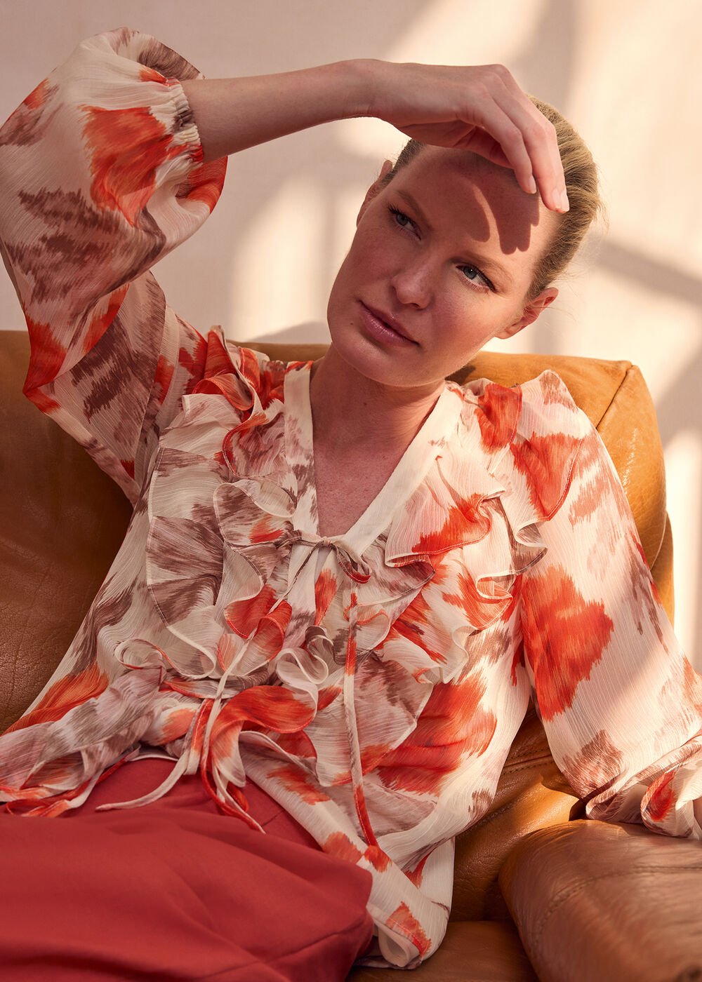 Ivana Printed Blouse Orange