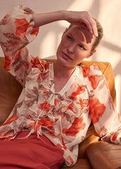 Ivana Printed Blouse Orange