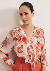 Ivana Printed Blouse Orange