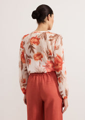 Ivana Printed Blouse Orange