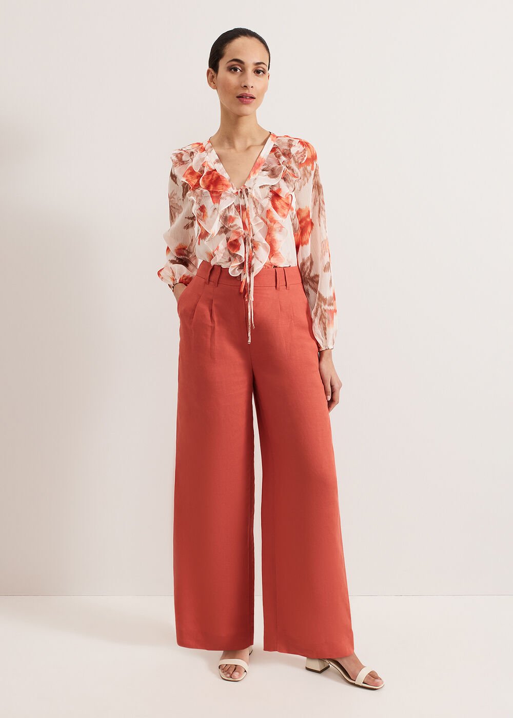 Ivana Printed Blouse Orange