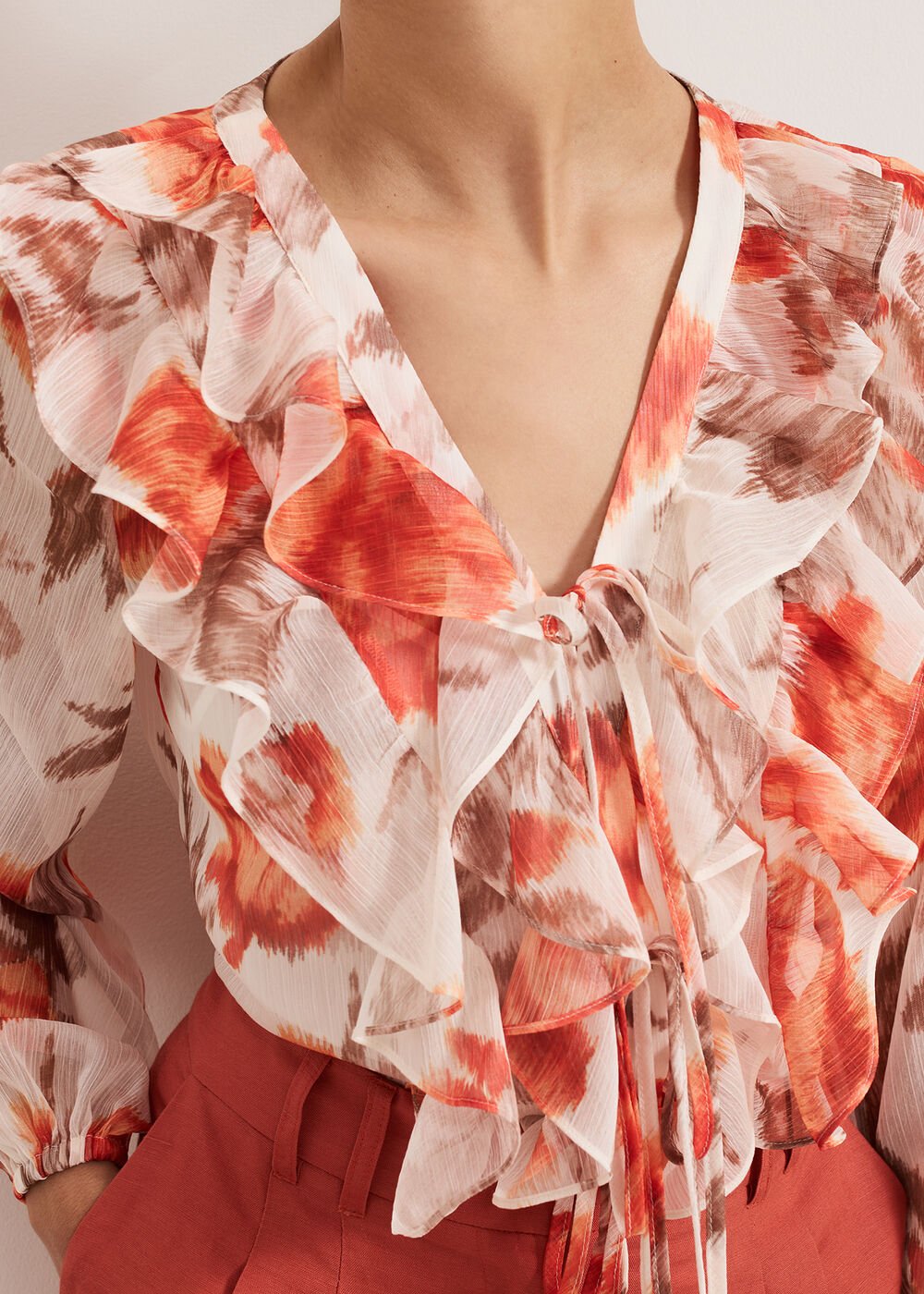 Ivana Printed Blouse Orange