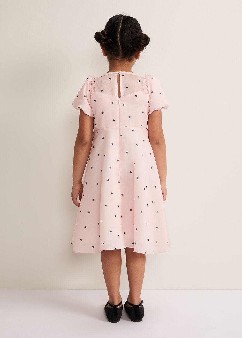Bebe Heart Dress Pale Pink