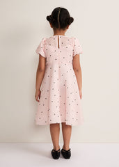Bebe Heart Dress Pale Pink