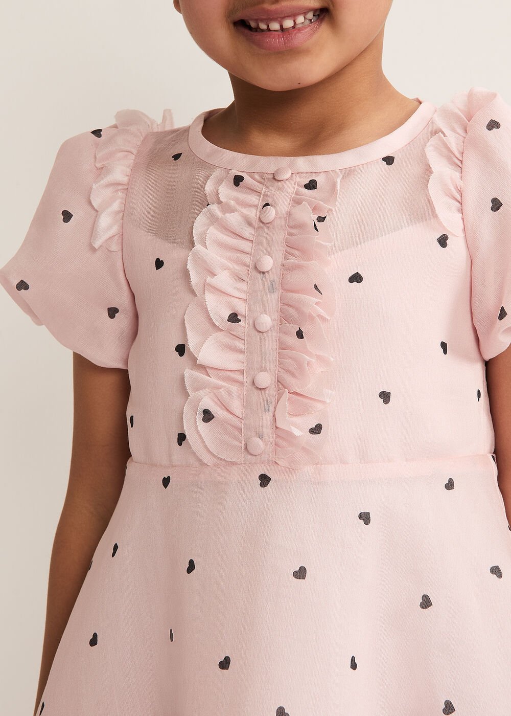 Bebe Heart Dress Pale Pink