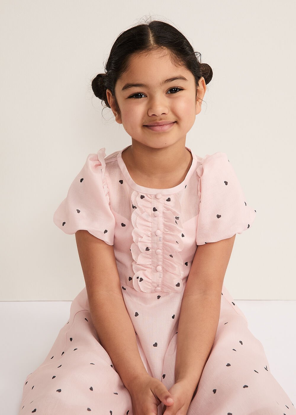 Bebe Heart Dress Pale Pink