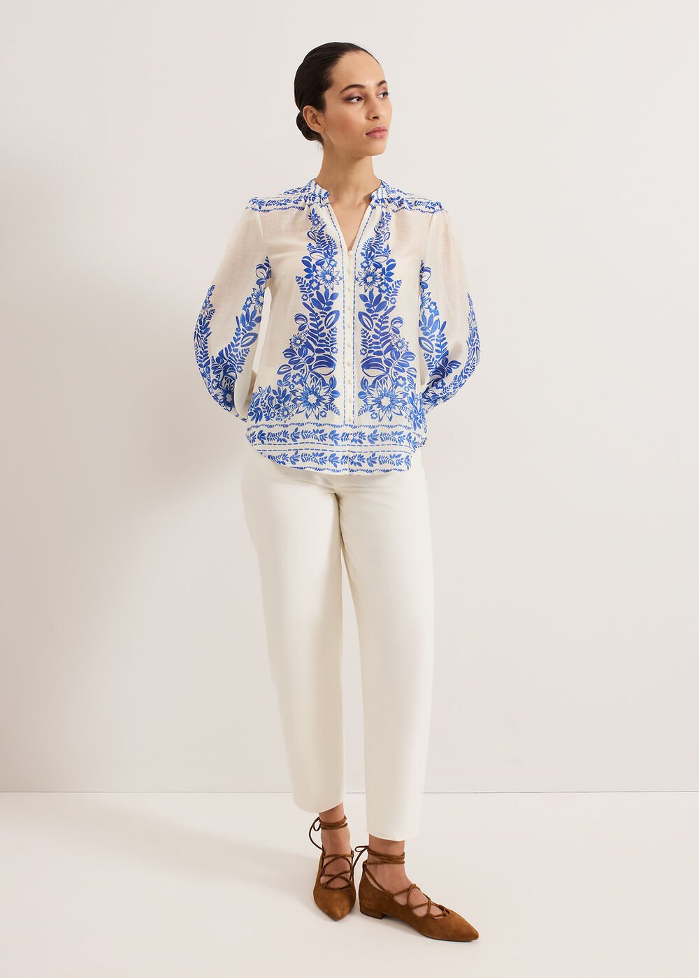 Marisa Linen Blouse Blue