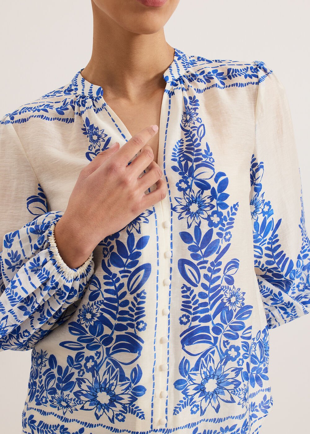 Marisa Linen Blouse Blue