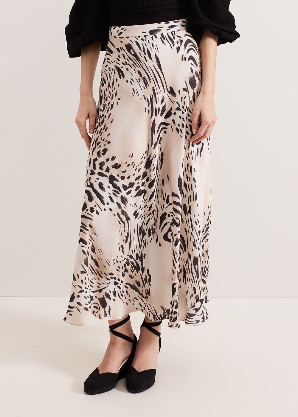 Orla Animal Skirt Black/Ivory