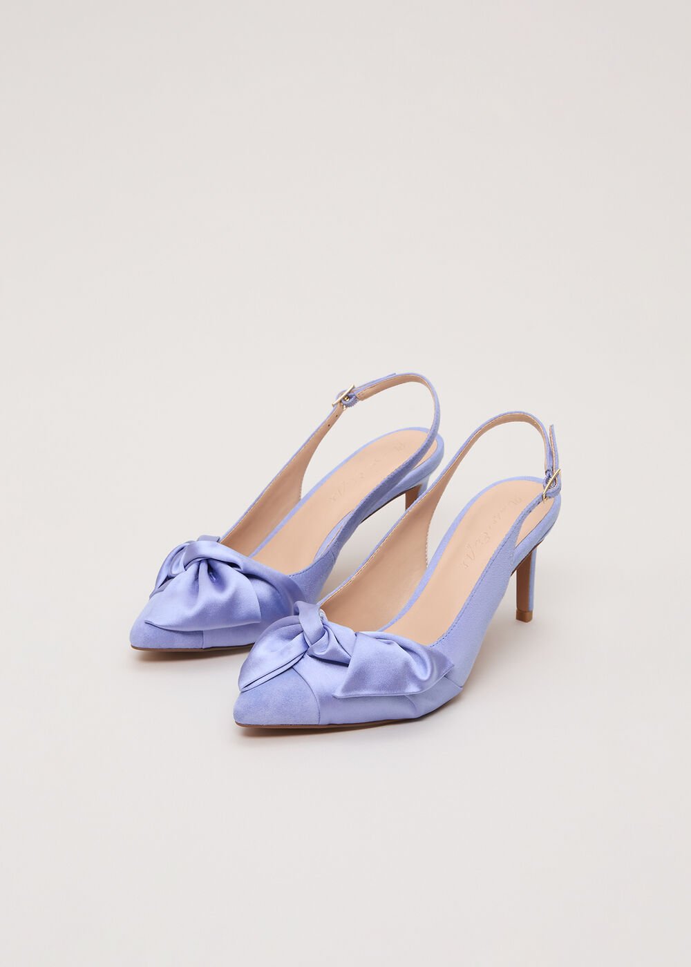 Twist Slingback Heels Pale Blue