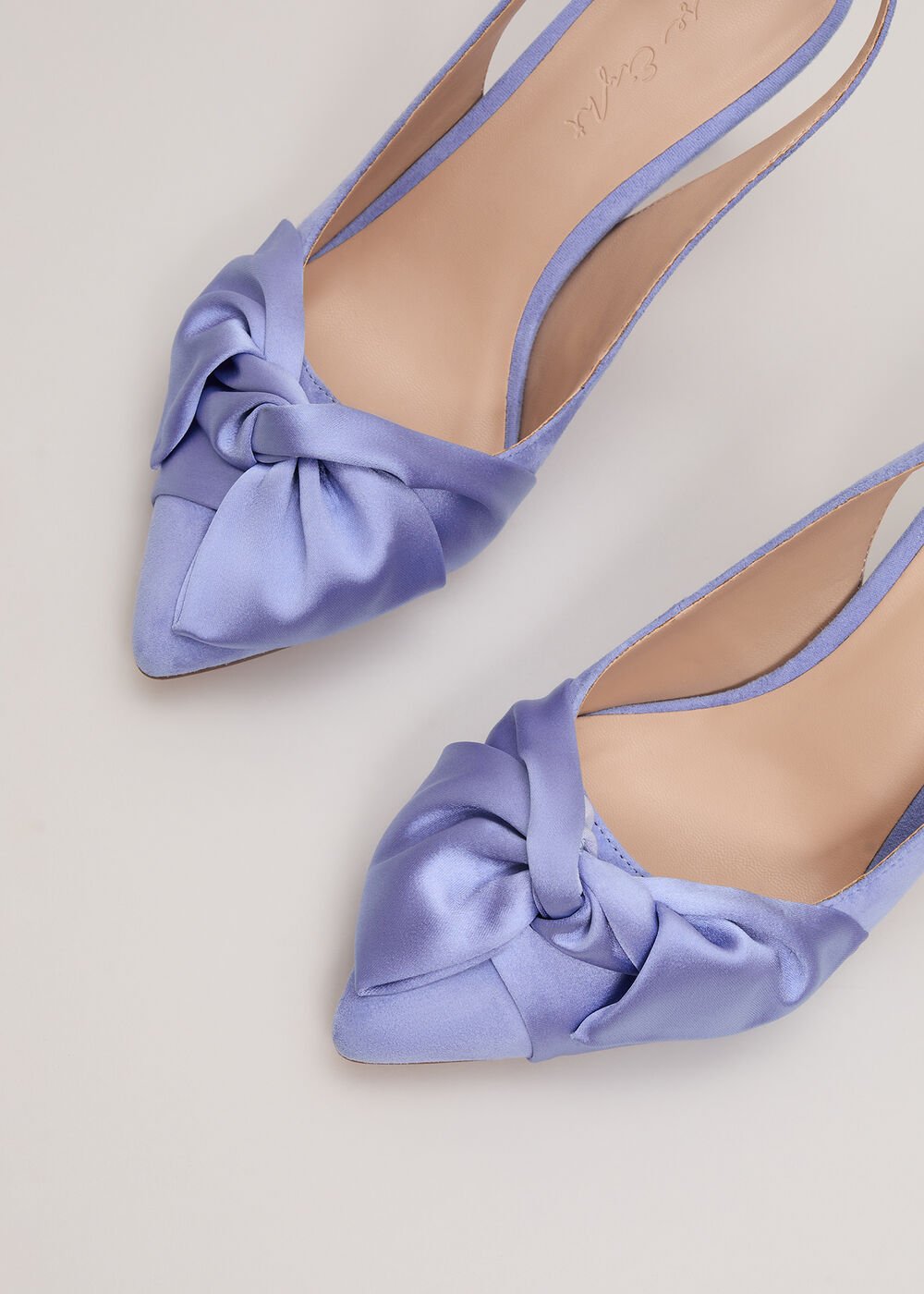 Twist Slingback Heels Pale Blue