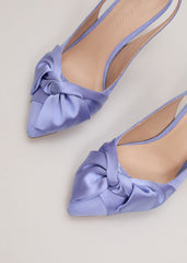 Twist Slingback Heels Pale Blue