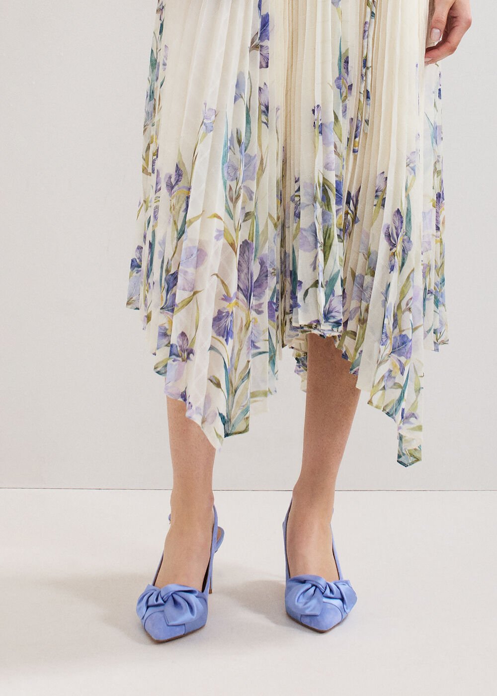 Twist Slingback Heels Pale Blue