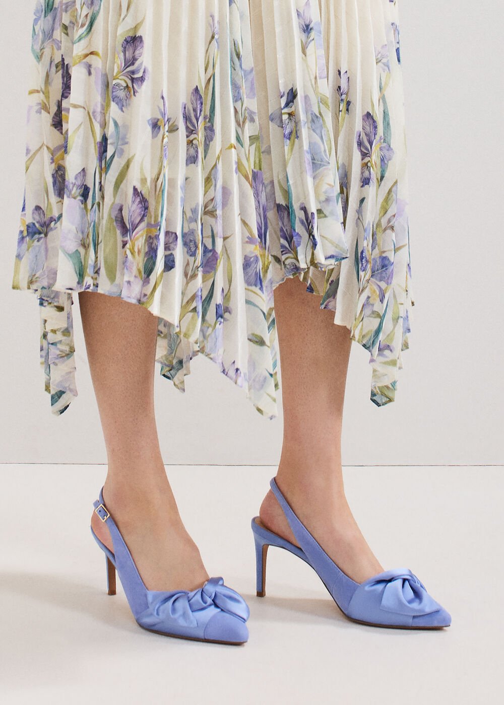 Twist Slingback Heels Pale Blue