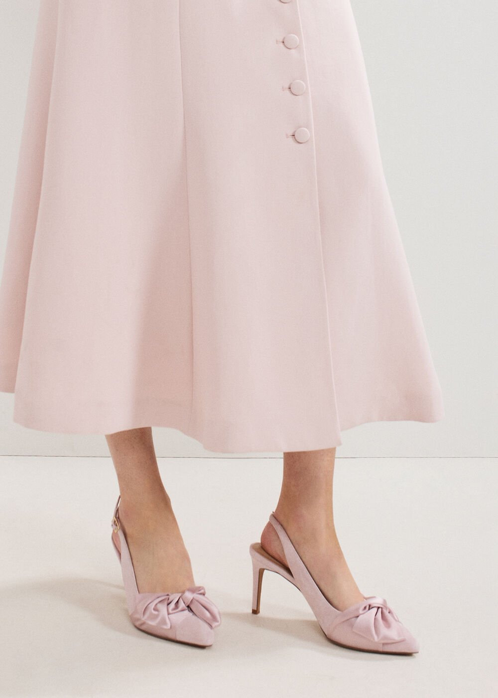 Twist Slingback Heels Antique Rose