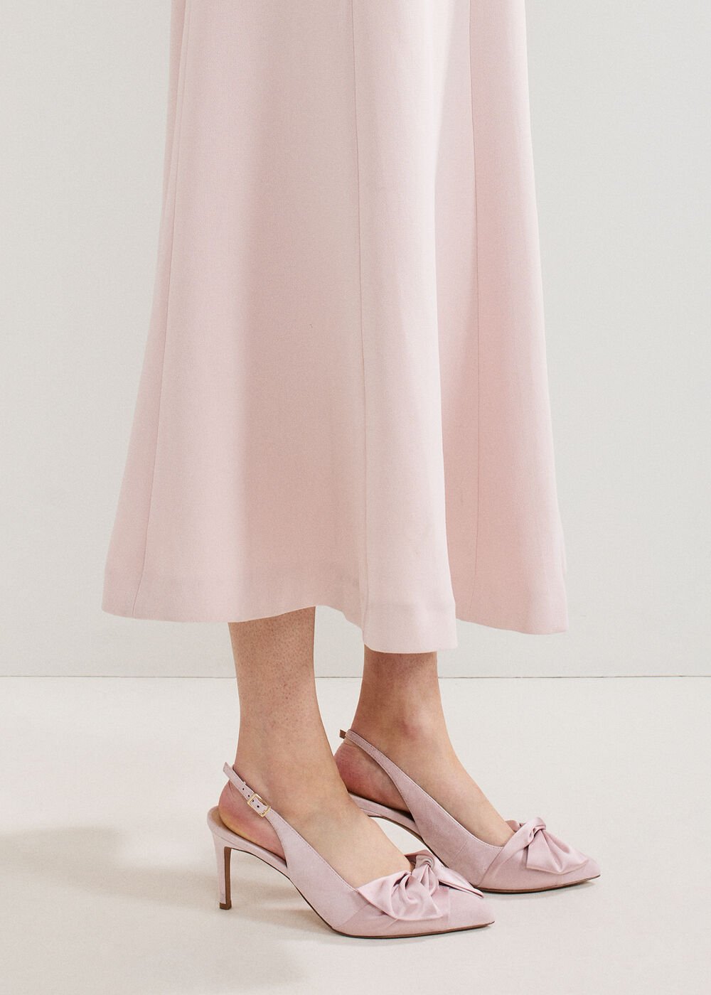 Twist Slingback Heels Antique Rose