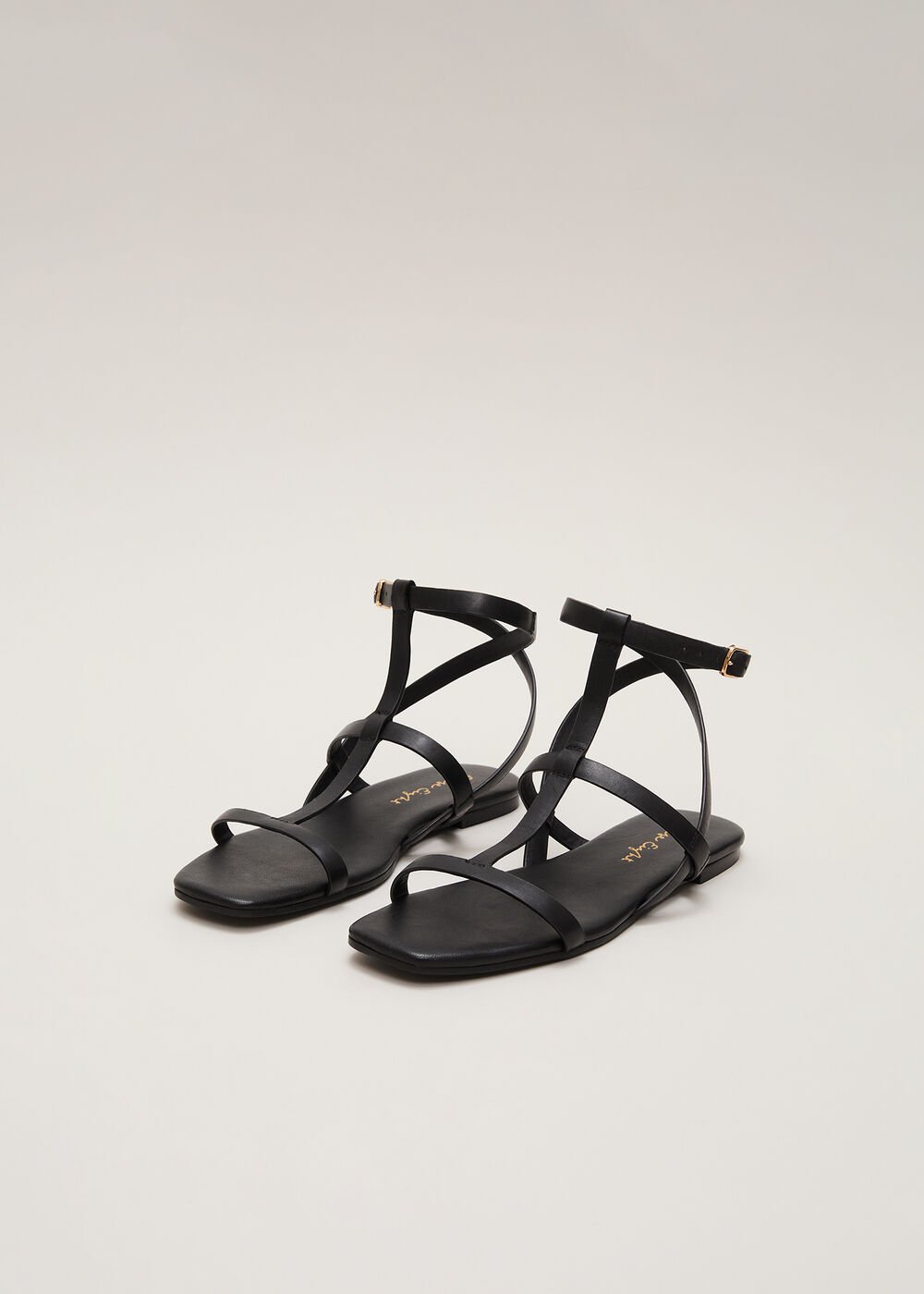 Strappy Flat Sandals Black