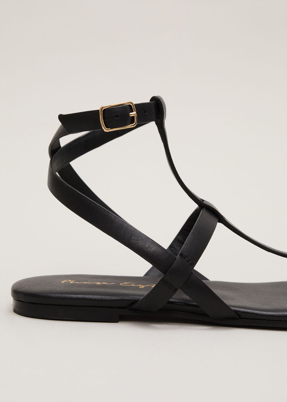 Strappy Flat Sandals Black
