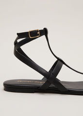 Strappy Flat Sandals Black