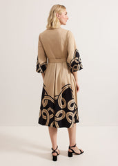 Breena Printed Midi Neutral