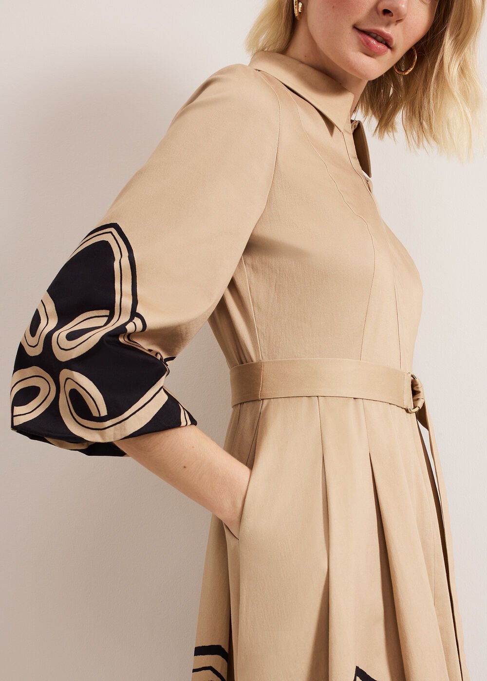 Breena Printed Midi Neutral