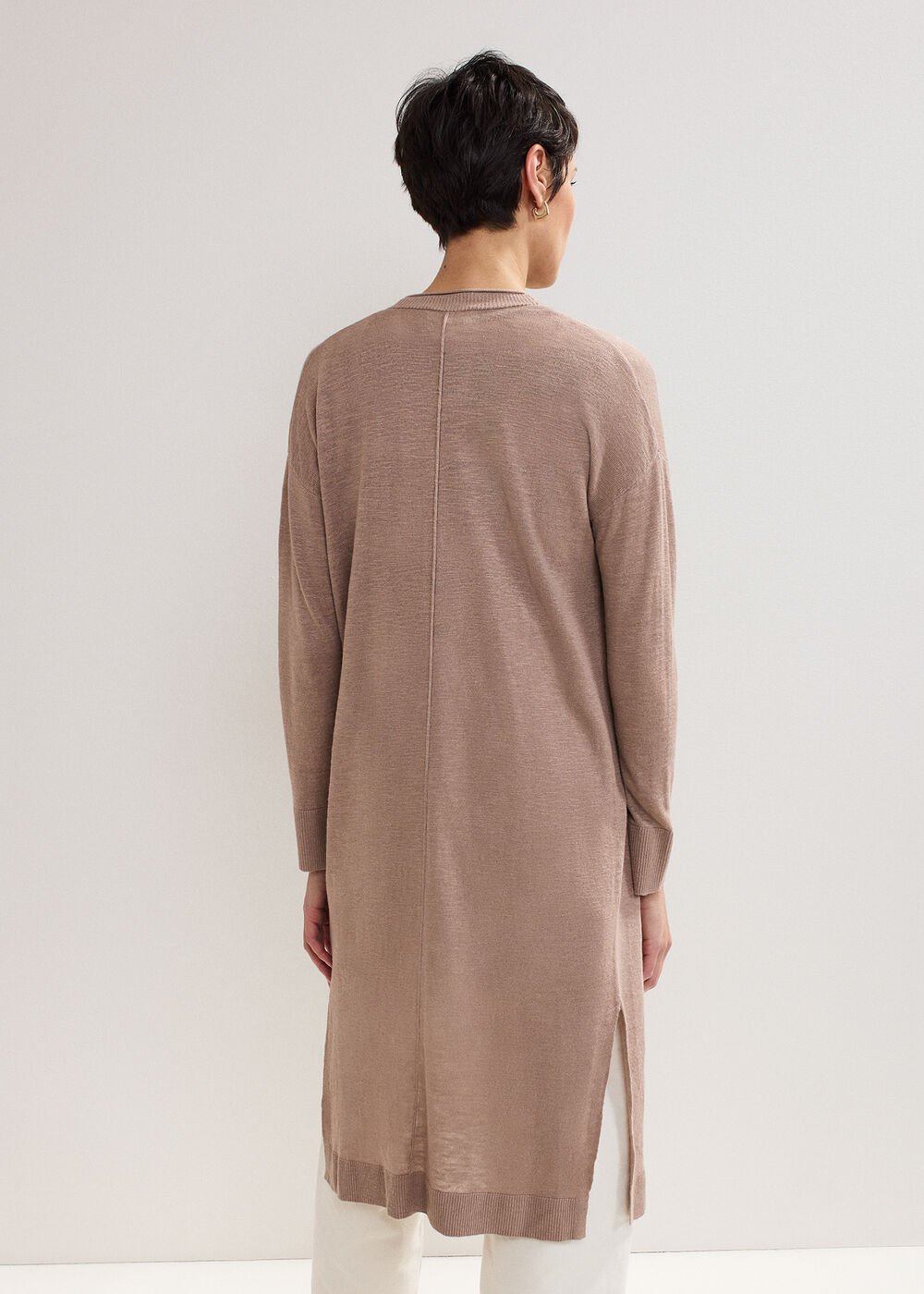 Tasha Linen Cardigan Brown