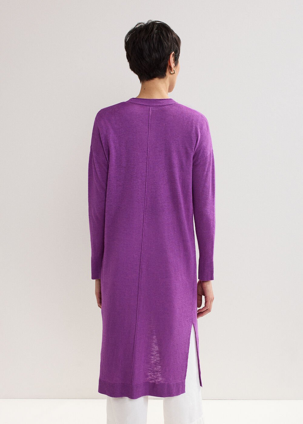 Tasha Linen Cardigan Purple