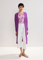 Tasha Linen Cardigan Purple