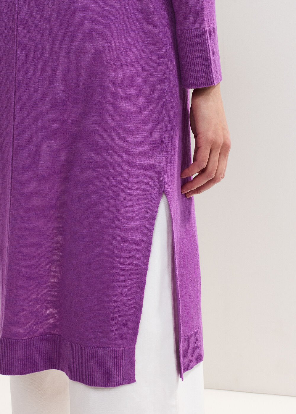 Tasha Linen Cardigan Purple