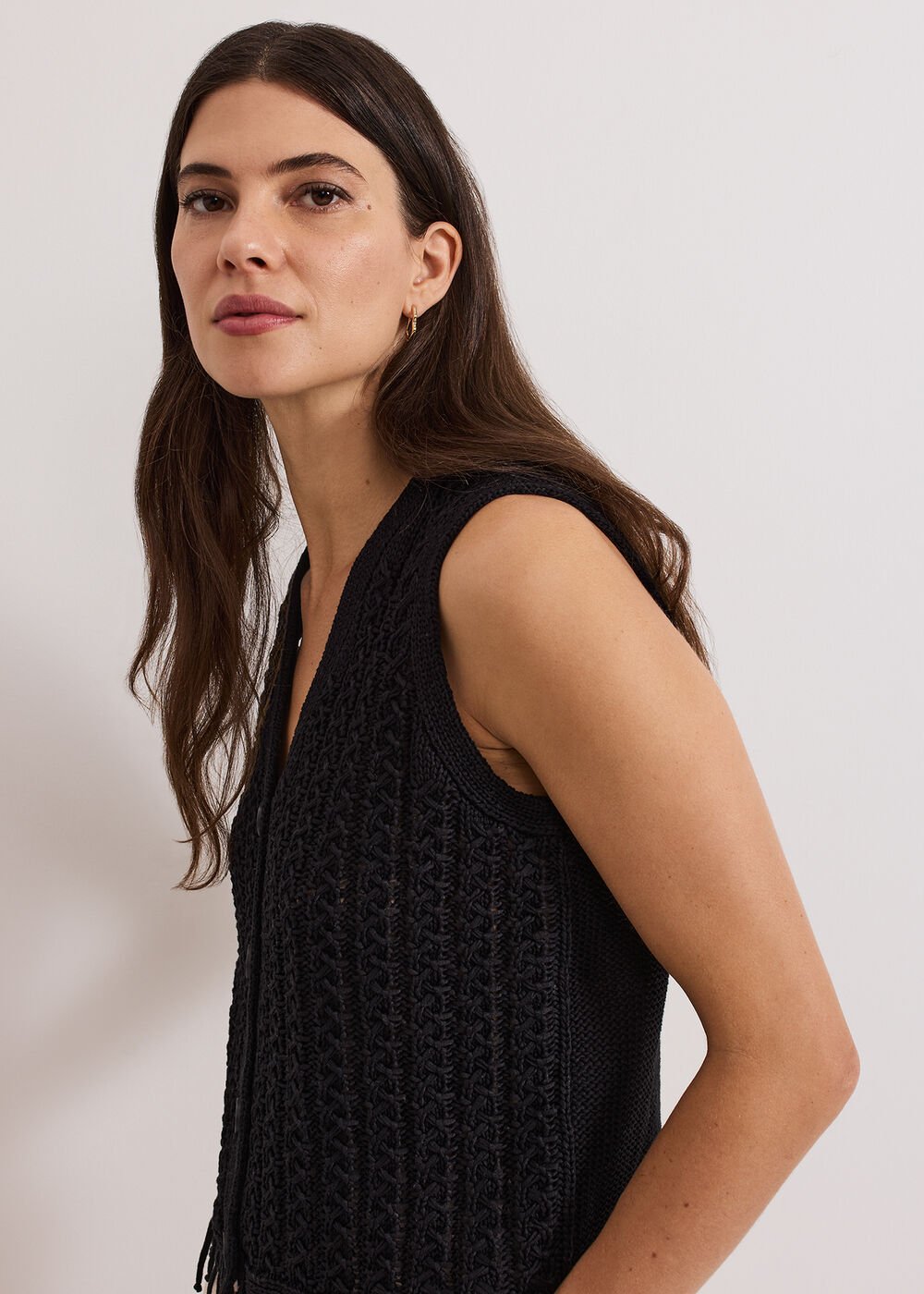Quinn Knit Waistcoat Black