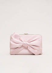 Satin Knot Clutch Antique Rose