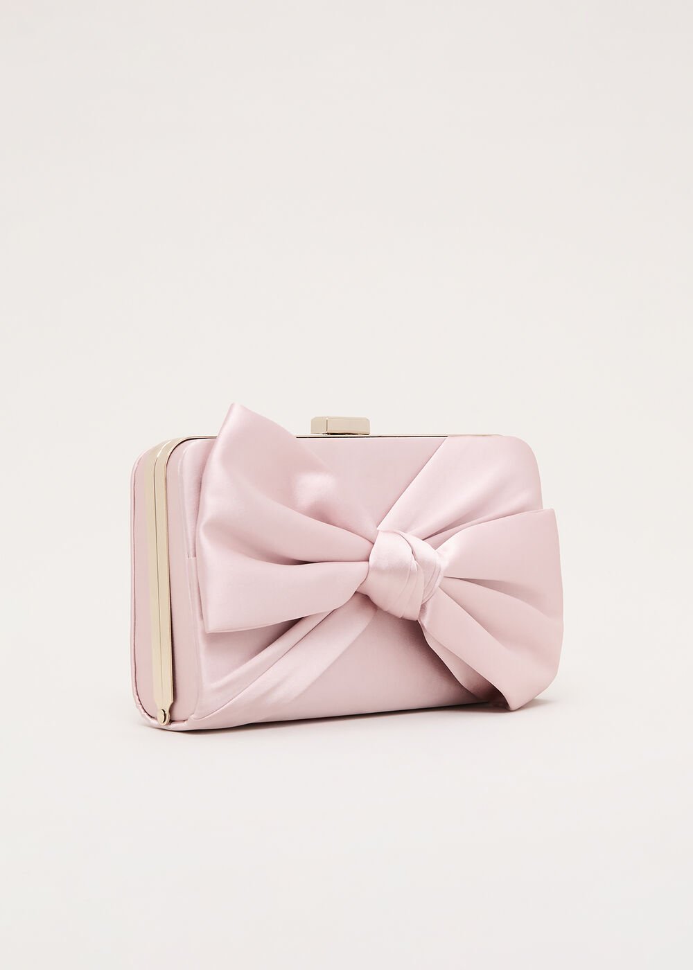 Satin Knot Clutch Antique Rose