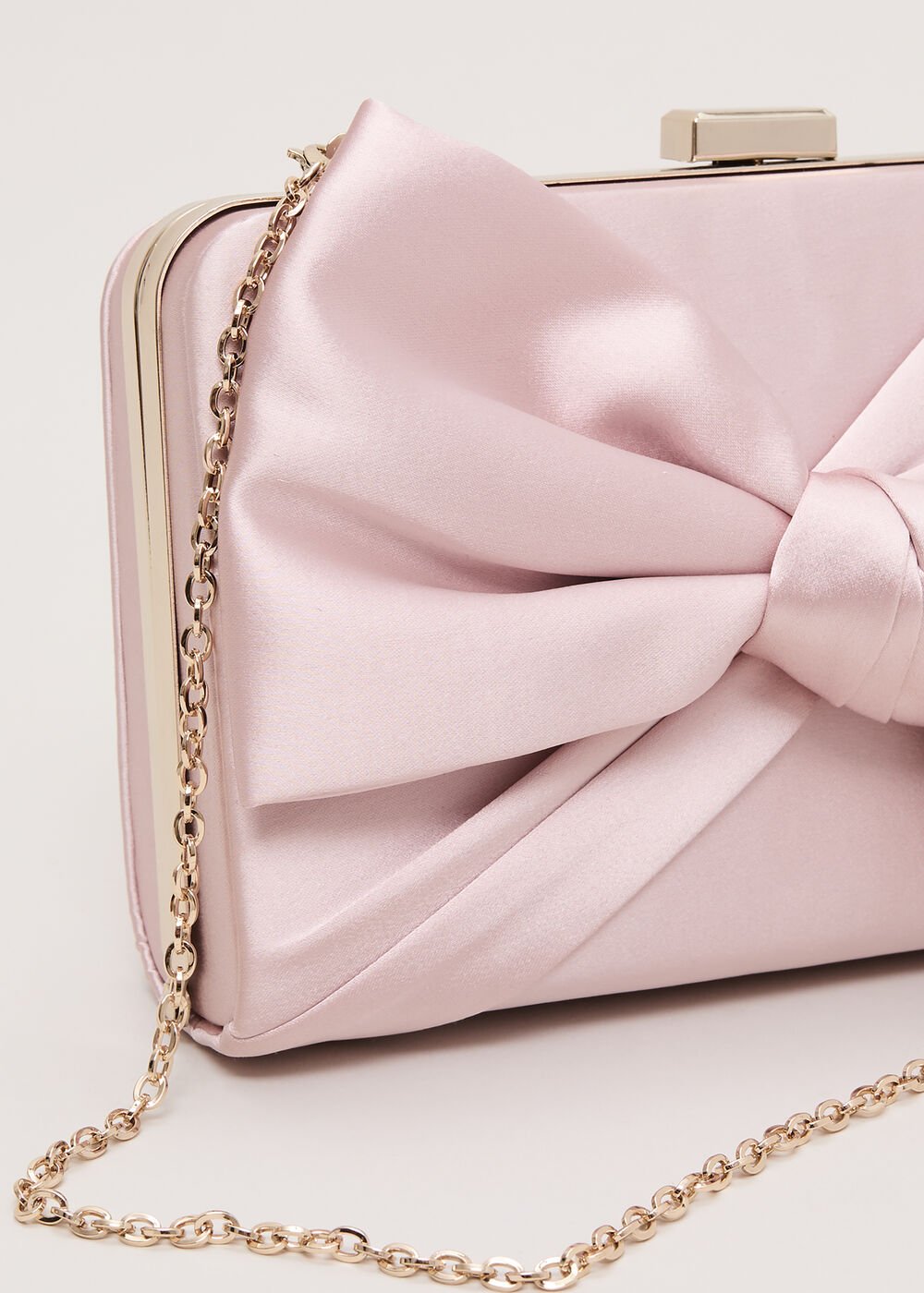 Satin Knot Clutch Antique Rose