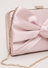 Satin Knot Clutch Antique Rose