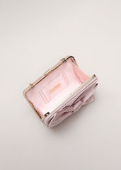 Satin Knot Clutch Antique Rose