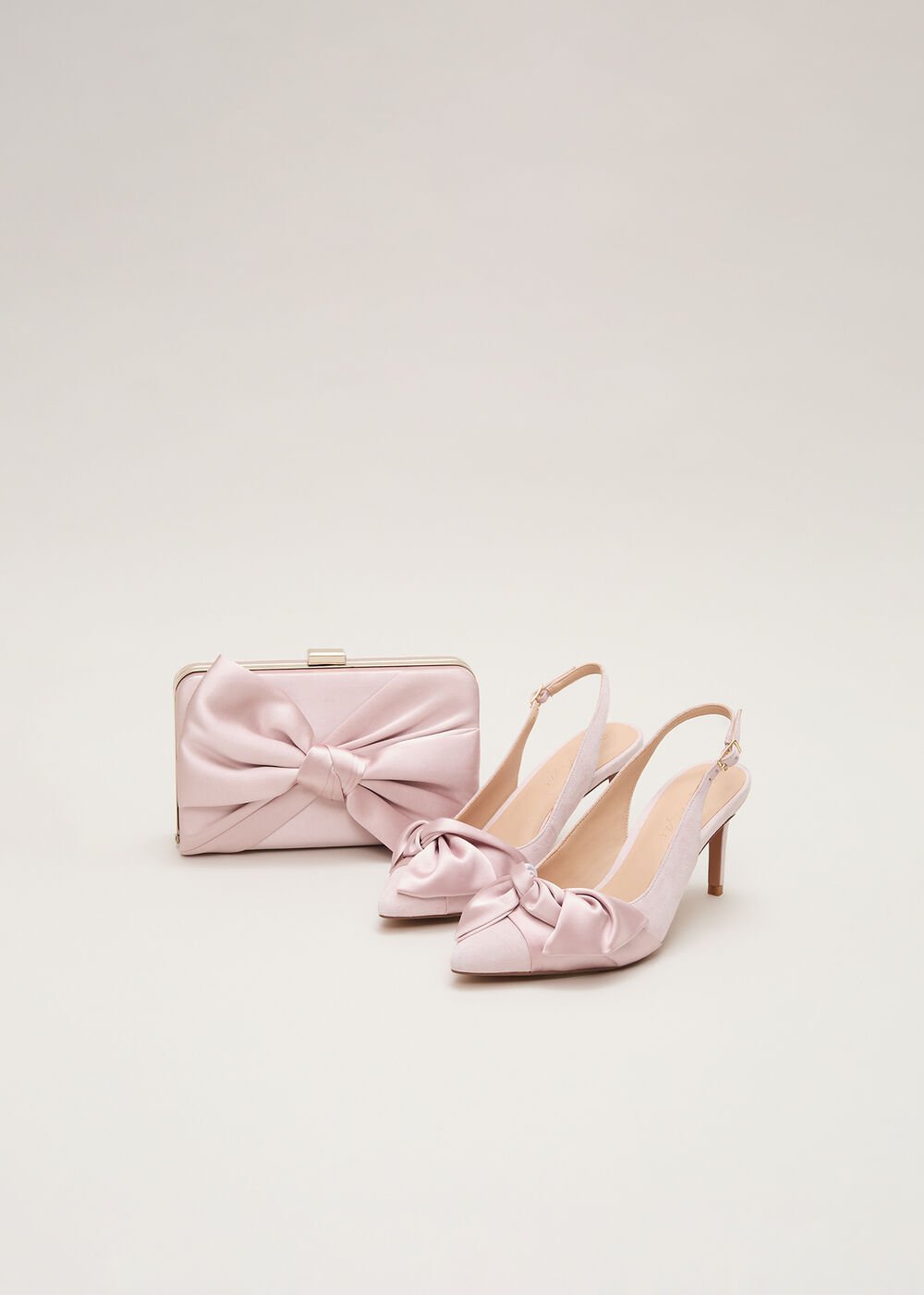 Satin Knot Clutch Antique Rose
