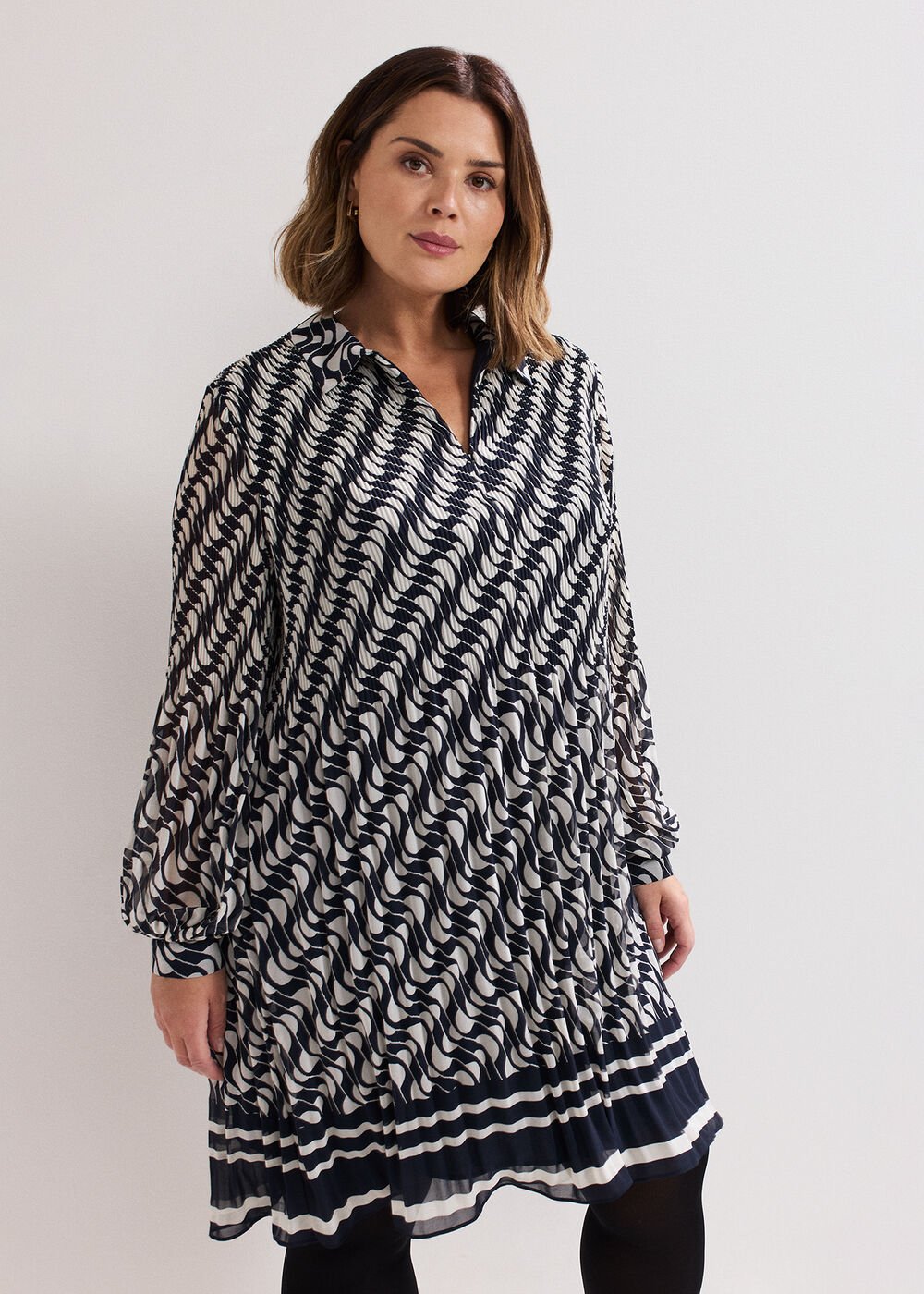 Eleanor Swing Dress Navy/Ivory