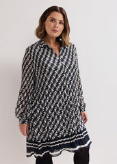 Eleanor Swing Dress Navy/Ivory