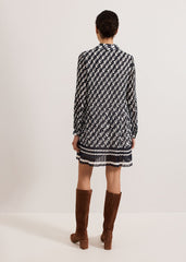 Eleanor Swing Dress Navy/Ivory