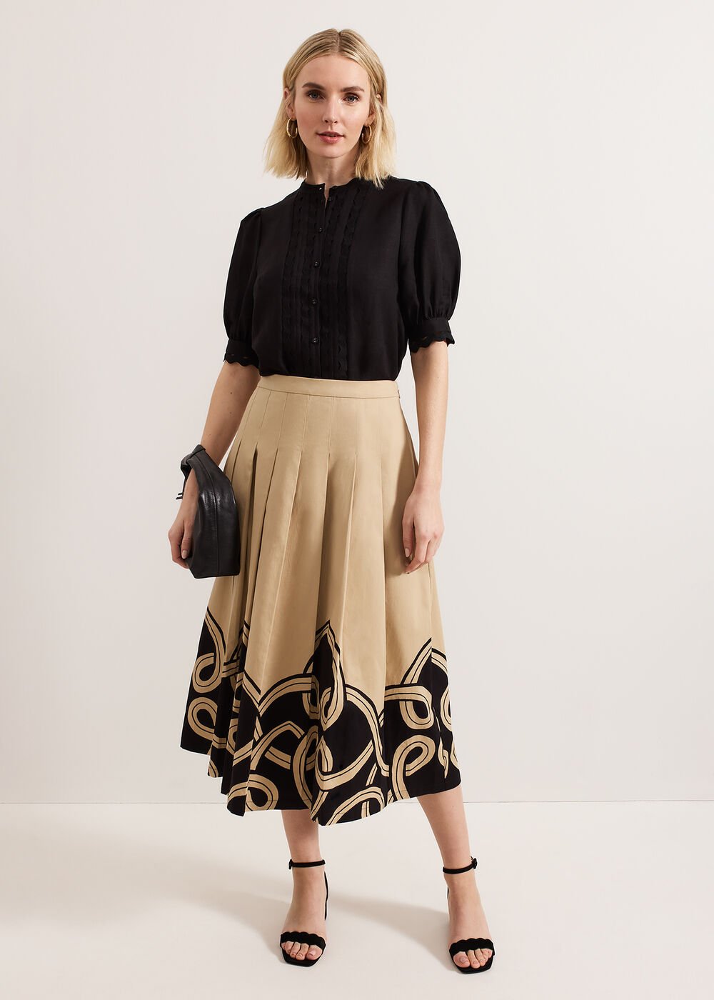 Sophia Print Skirt Stone