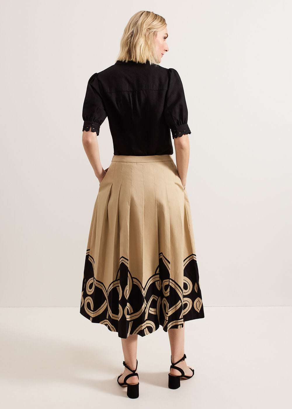Sophia Print Skirt Stone