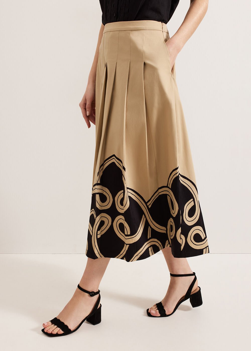 Sophia Print Skirt Stone