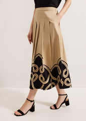 Sophia Print Skirt Stone