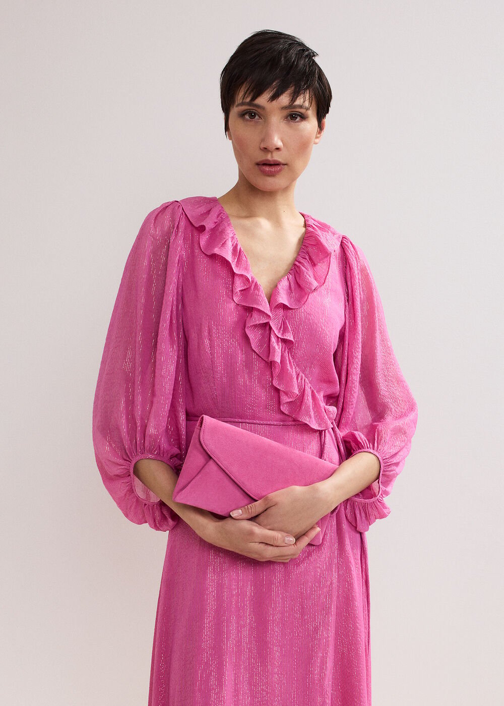 Suede Clutch Pink