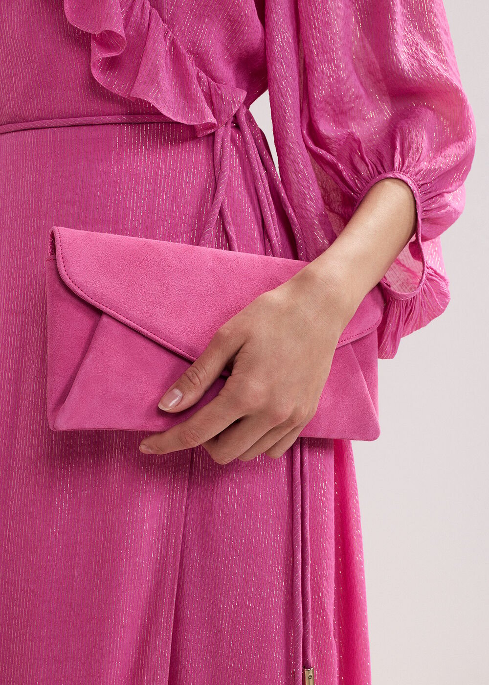 Suede Clutch Pink