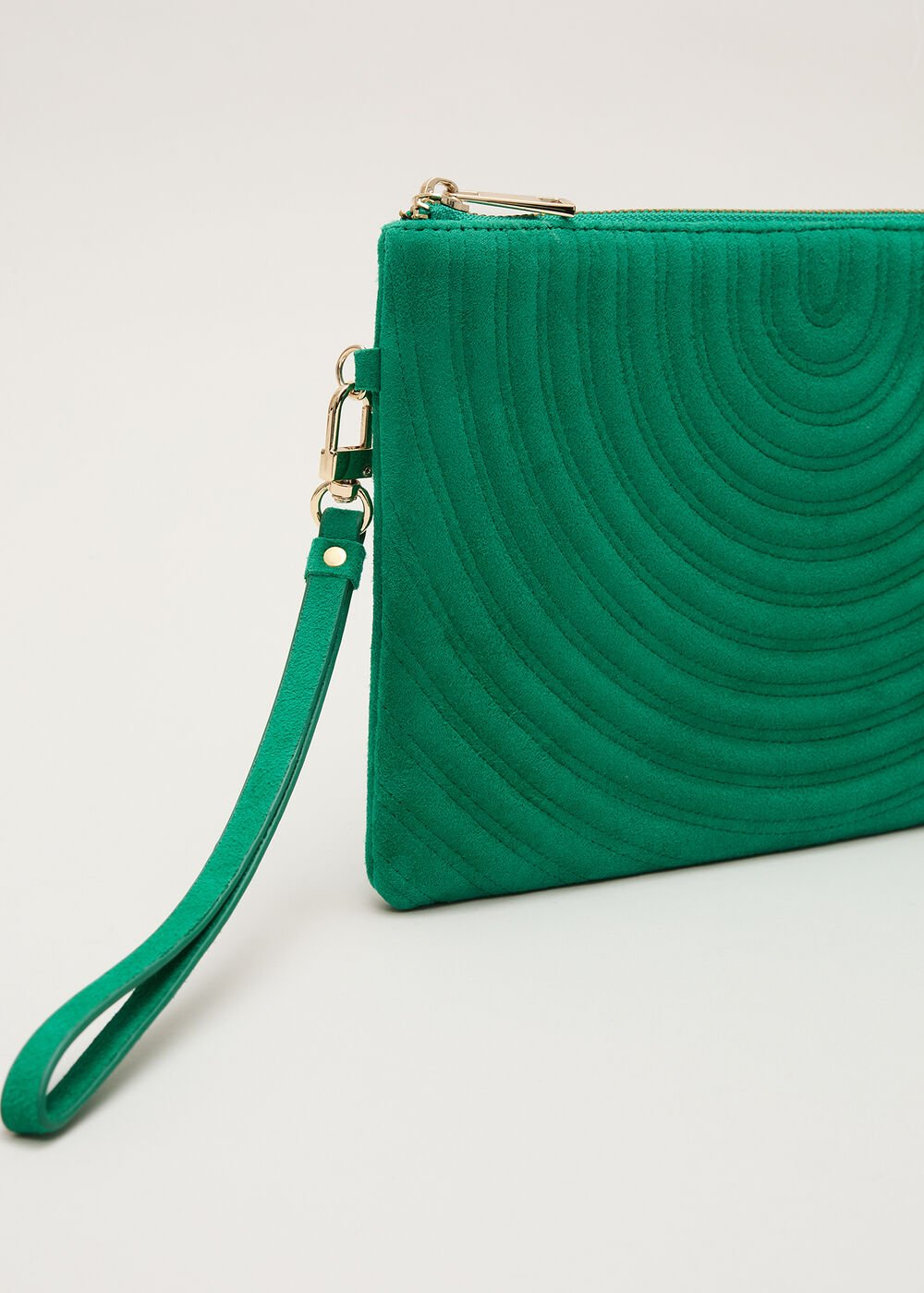 Stitch Front Clutch Bright Green